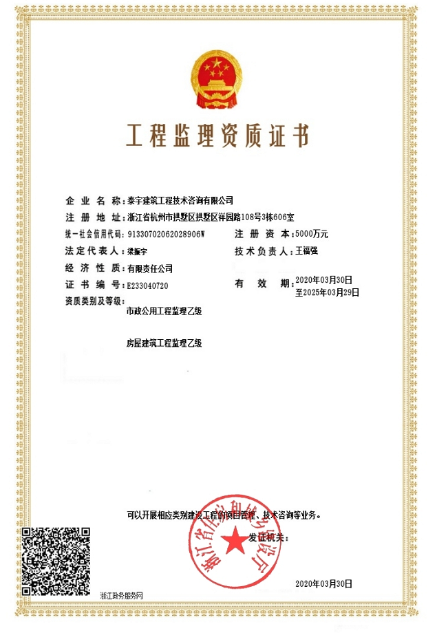 工程造價(jià)咨詢甲級(jí)資質(zhì)